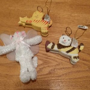 💋NWT💋 2 Angel Kitty &NWOT Mouse Ornaments